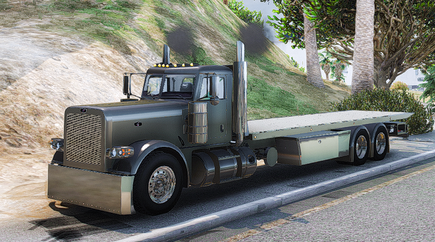 π Heavy-Duty Flatbed Tow Truck